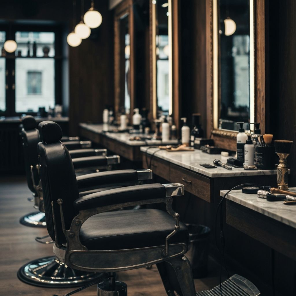 Wnętrze Urban Cut Studio – nowoczesny barber shop w Katowicach